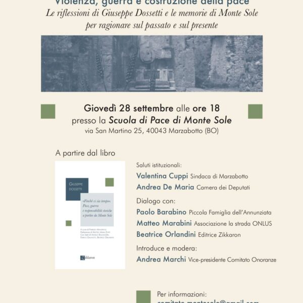 28/09/2023 | “Violenza, guerra e costruzione della pace”